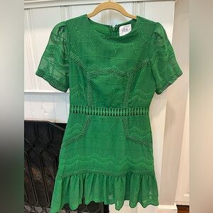 J.O.A. Vibrant Green Patterned Dress
